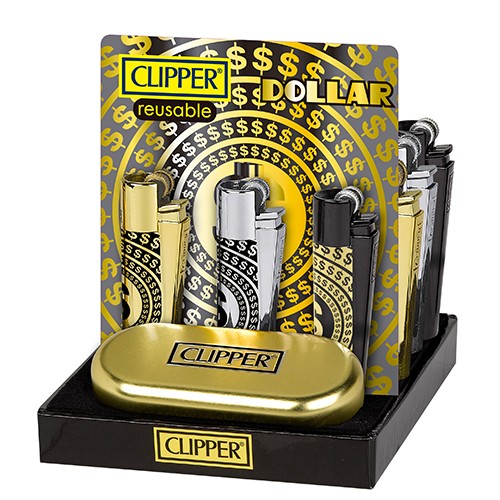 Mechero Clipper Metal Dollar CMP11R 12ud